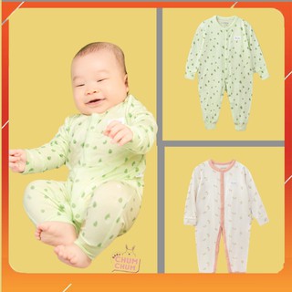 [NEW] Body Cotton Dài Cho Bé Cúc Giữa Summer Xanh Lá Chaang (0 - 6 tháng) Babychumchum