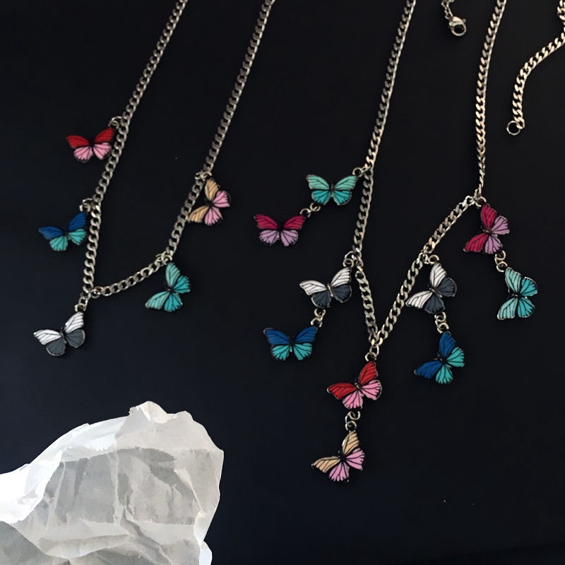 Dây Chuyền Mặt Hình Bươm Bướm Nhiều Màu Sắc Xinh Xắn 22326