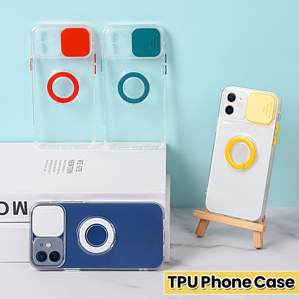 Ốp điện thoại dẻo màu trơn có vòng đỡ bảo vệ 10 màu tùy chọn cho Samsung Galaxy A14 5G A12 A21s A51 A32 5G 4G