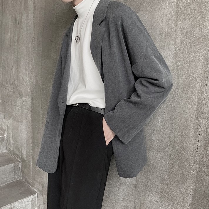 Áo Khoác Blazer Màu Xám Kiểu Dáng Thời Trang Cổ Điển Size M-2Xl Dành Cho Nam