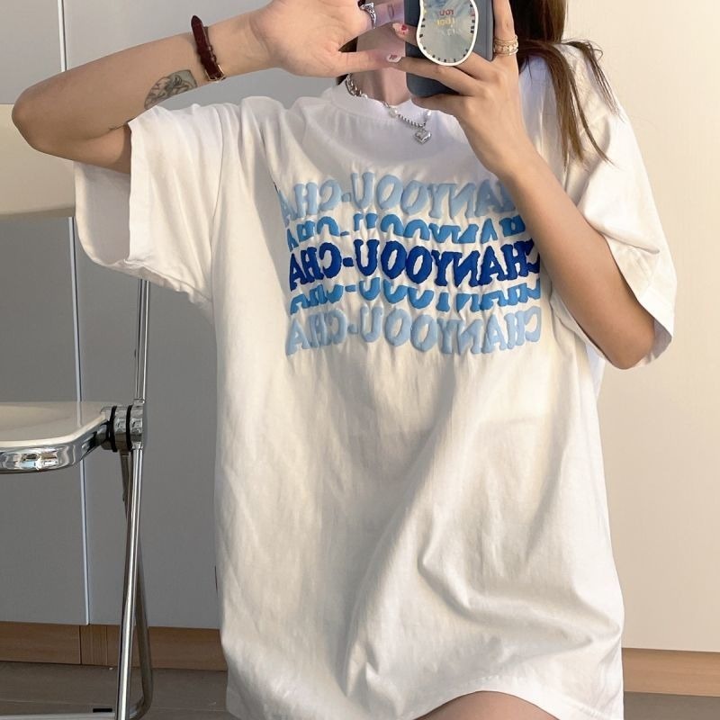 NRVP Áo thun tay ngắn cổ tròn thời trang mùa hè phong cách đường phố nhật bản 2022 cho nữ