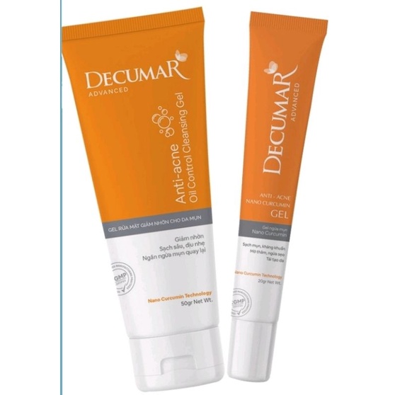 Combo 3 món DECUMAR ADVANCED [Gel ngừa mụn, gel rửa mặt kiềm nhờn, kem chống nắng] (Decuma, advance)