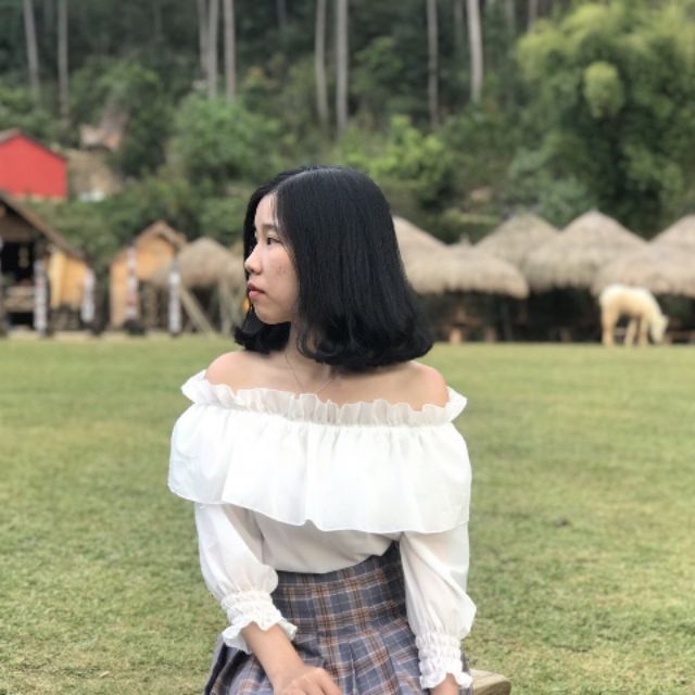 Áo bẹt vai voan hình thật 100%