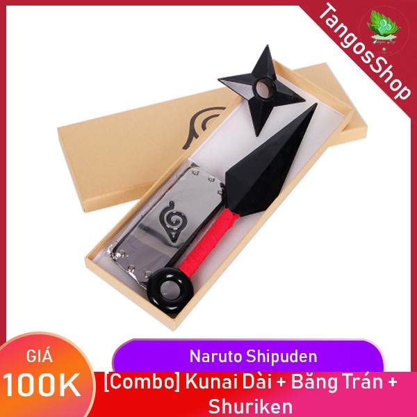 Mô Hình Naruto . Combo Kunai Dài  Băng Trán  Shuriken. Đồ Chơi Mô Hình Kunai  Chiều Dài 27cm