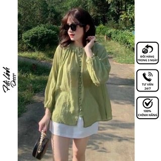 Set Áo Váy Sơ Mi Xanh Bơ Siêu Tôn Da - Vải Voan Cao Cấp Mềm Mại