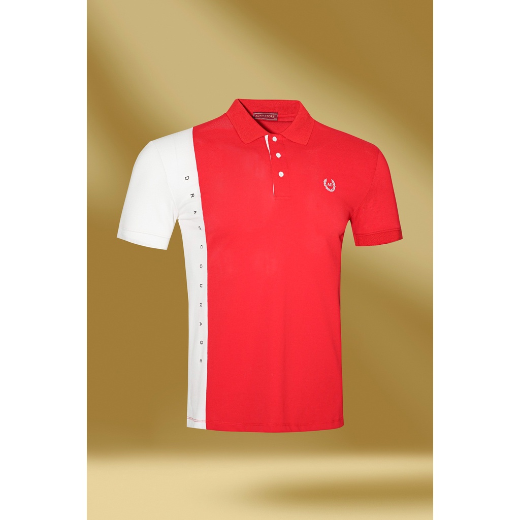 ÁO POLO NAM ADAM STORE PHỐI MÀU ĐỎ TRẮNG AP064