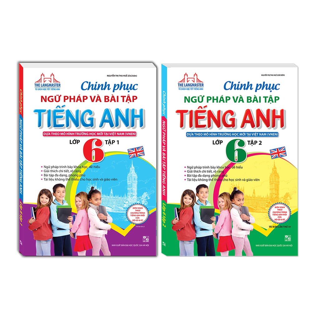 Sách - Combo 2c Chinh phục ngữ pháp và bài tập tiếng Anh lớp 6