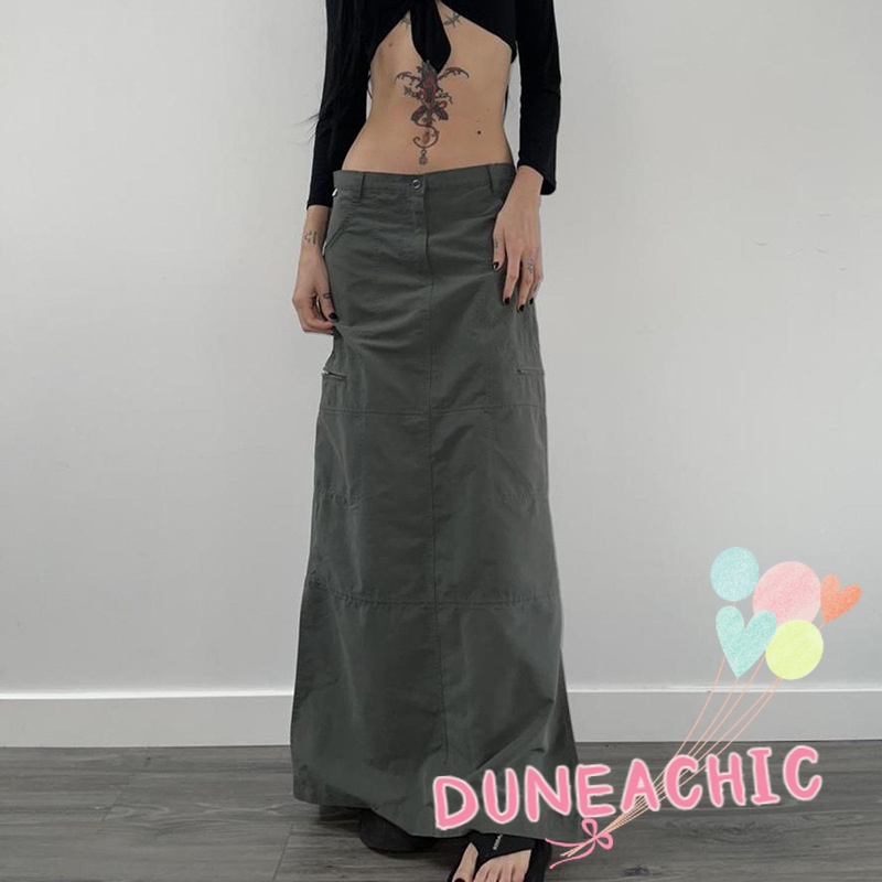 DUNEA Chân Váy Dáng Chữ A Màu Sắc Đơn Giản Thời Trang Dành Cho Nữ