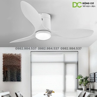 Quạt trần căn hộ chung cư-Quạt sát trần có đèn động cơ DC lõi đồng có đảo chiều,6 tốc độ gió lắp được cả trần thạch cao