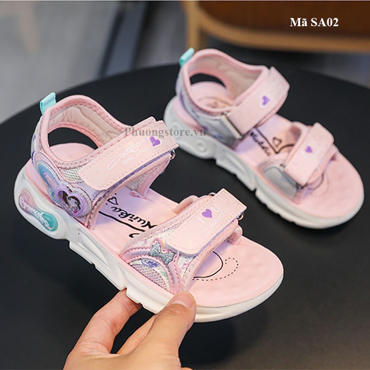 Giày sandal cho bé gái từ 3-12 tuổi màu hồng xinh xắn SA02