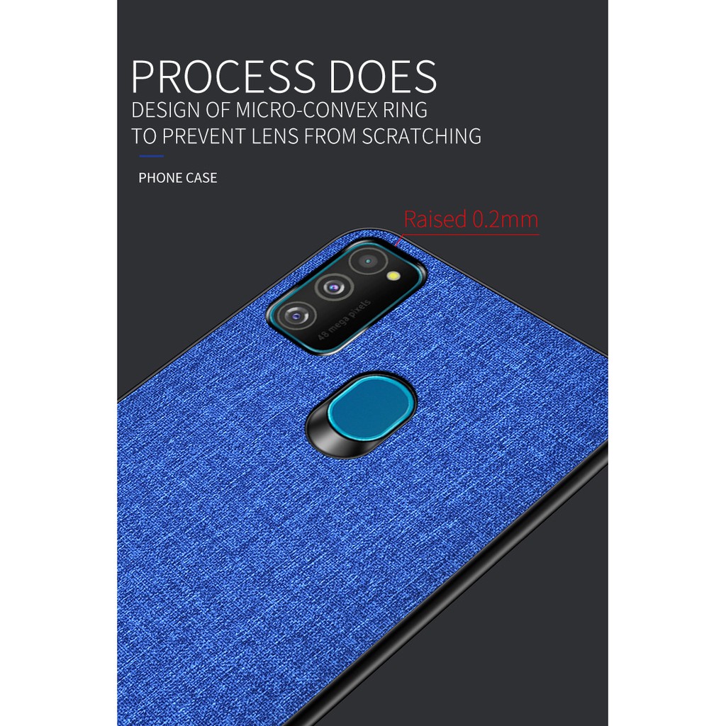 Ốp lưng Samsung M31 chống sốc vân vải bố thời trang cao cấp siêu bền