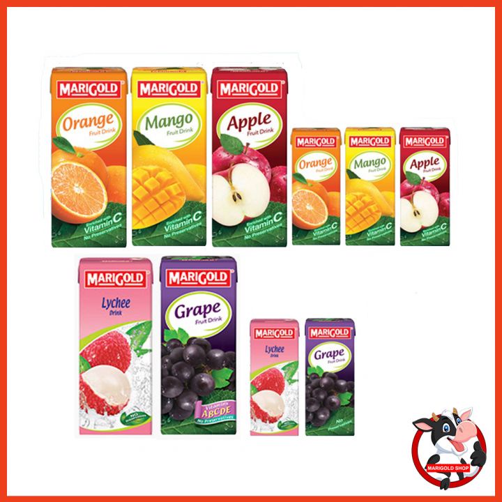 Nước ép Trái Cây đủ vị Marigold hộp 250ml thùng 24 hộp siêu ngon ít đường - Marigold shop
