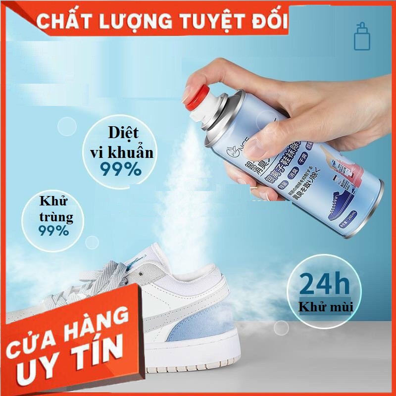 Chai xịt lưu hương, khử mùi giày, dép chống hôi chân, diệt khuẩn hiệu quả đến 24h dung tích 260ml - shop_khanhsky