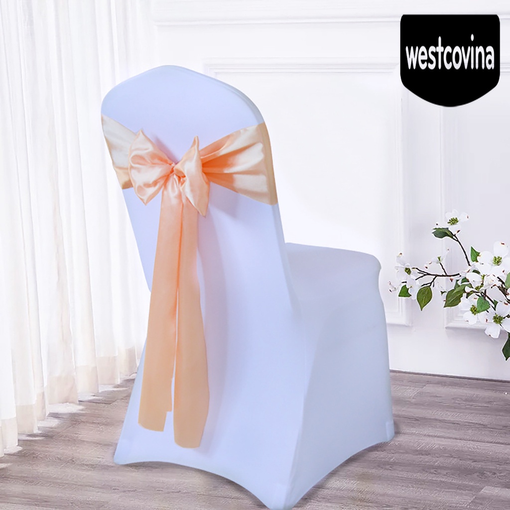 [Hot]☀ Dây Ruy Băng Lụa Thắt Nơ Lưng Ghế Ngồi Tiệc Cưới Thoáng Khí