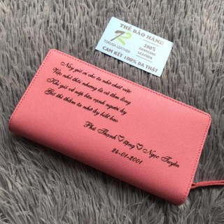 Ví cầm tay da thật saffiano dòng da ý cao cấp ❣ ví dài unisex bảo hành 12 tháng