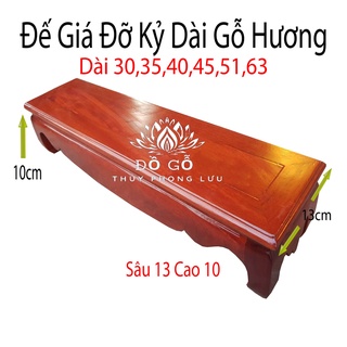 Đế khung ảnh-Giá đỡ khung ảnh-Kỷ dài kê tượng thần tài cao 10cm sâu 13cm có 6 kích thước 30,35,40,45,52,63 gỗ hương