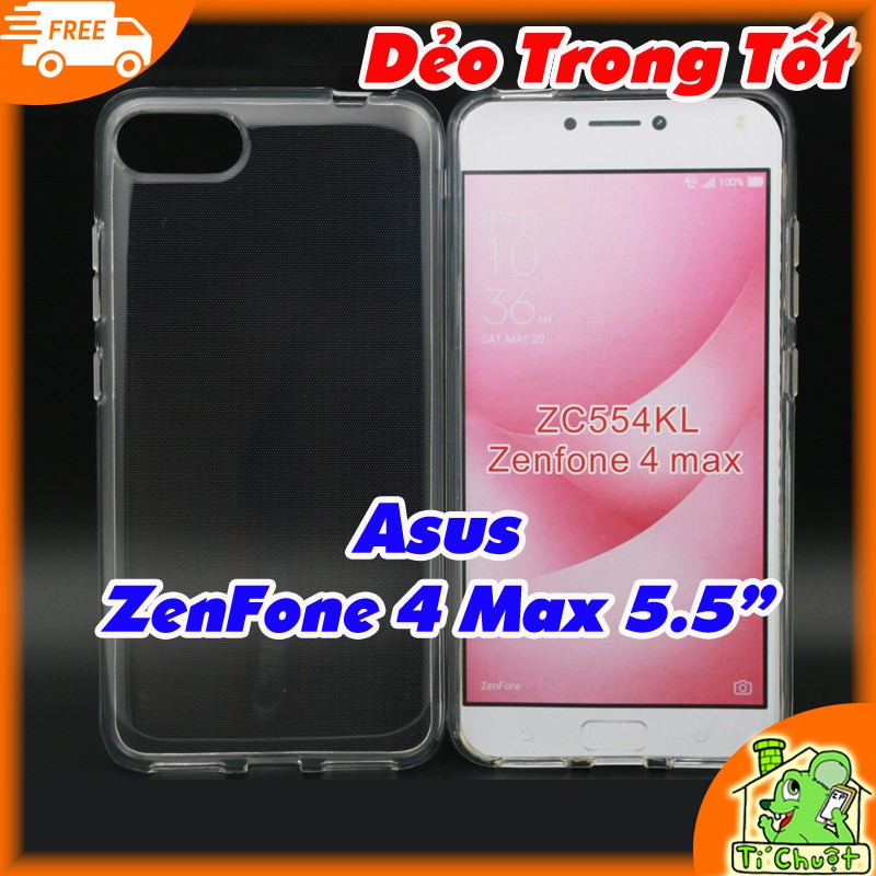 [Loại Tốt][Ảnh Thật] Ốp lưng ASUS ZenFone 4 MAX 5.5&quot; ZC554KL Silicon Dẻo Trong Suốt