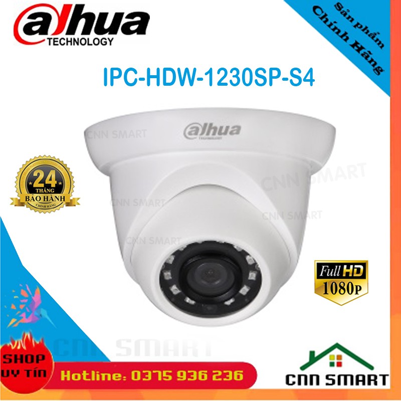 Camera IP Dome Dahua IPC HDW 1230SP-S4 Camera lắp cho đầu ghi IP NVR2104 NVR2108 NVR1104HS NVR1108HS - Chính hãng BH24TH