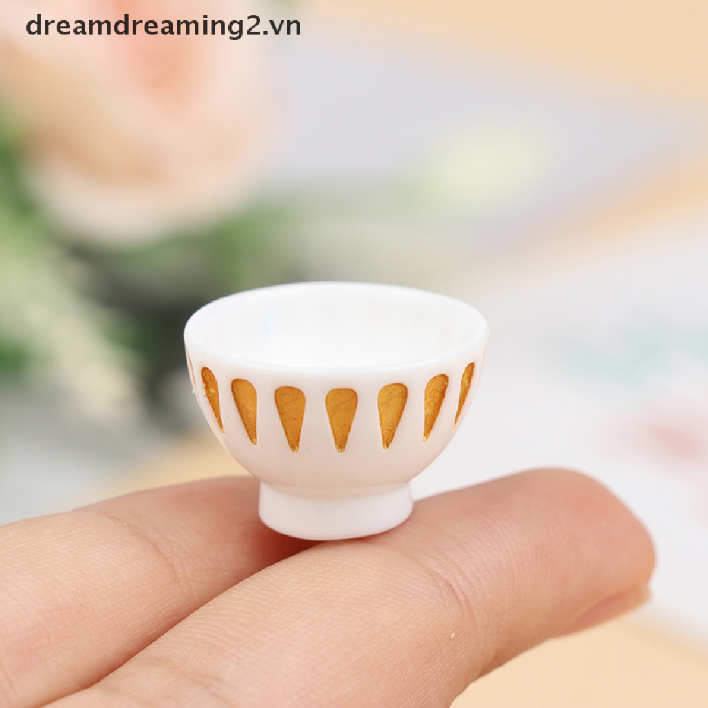 Set 4 món mô hình đồ chơi nhà búp bê mini hình tròn 2.vn 1/12