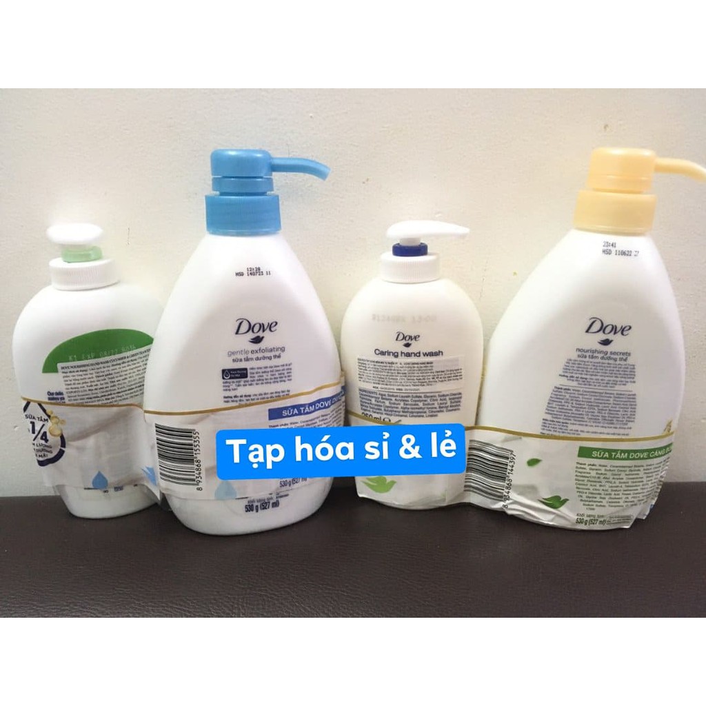 Sữa tắm Dove 530g tặng chai sữa rửa tay có 3 màu trong phân loại