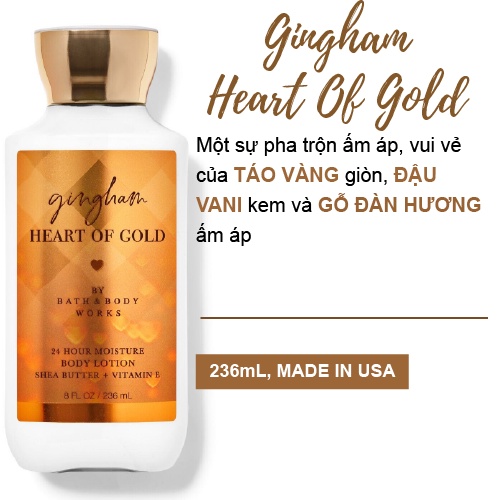 SaigonScent] Sữa dưỡng thể Bath & Body Works Body Lotion - Gingham Heart Of  Gold ( 236mL ) | Shopee Việt Nam