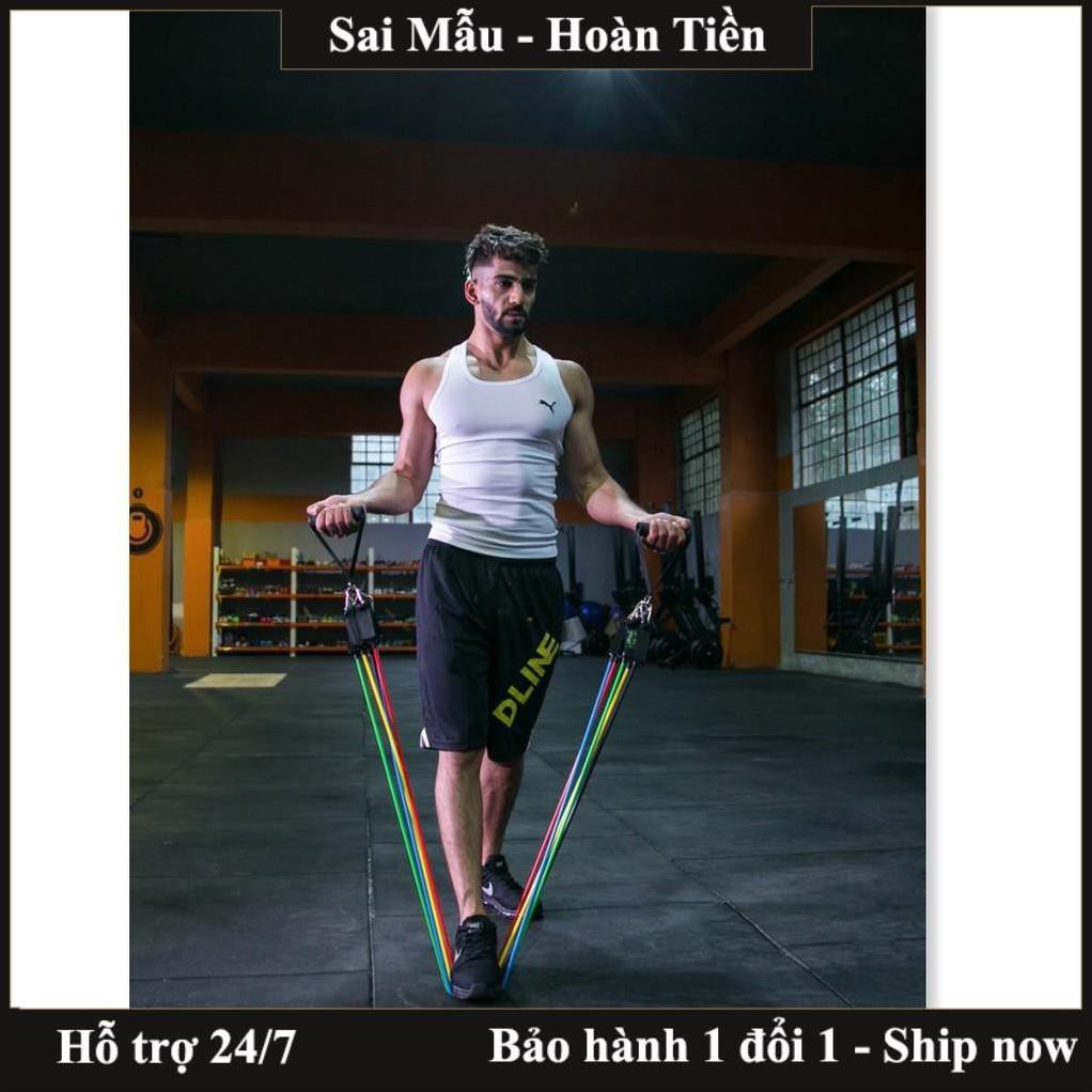 ✔️Dây tập gym tại nhà, dây đàn hồi tập gym, tập gym tại nhà, Bộ 5 Dây Đàn Hồi Tập Thể Hình  - Freeship