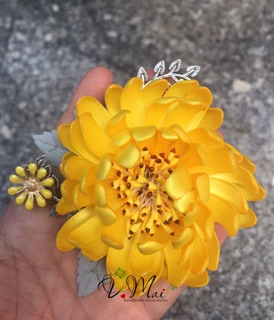 CÀI ÁO HANDMADE - Hoa cúc vàng