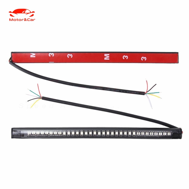 2X Universal Motorcycle flexible 48 LED Light Strip 8'' Steering Signal Tail Light Bar