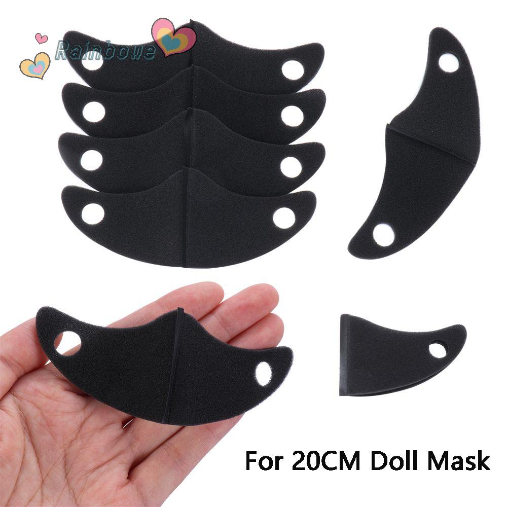 Set 5 khẩu trang đồ chơi mini nhiều màu dễ thương cho búp bê 20cm