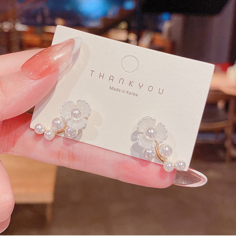 Bông tai nữ hoa ngọc trai thời trang hàn quốc