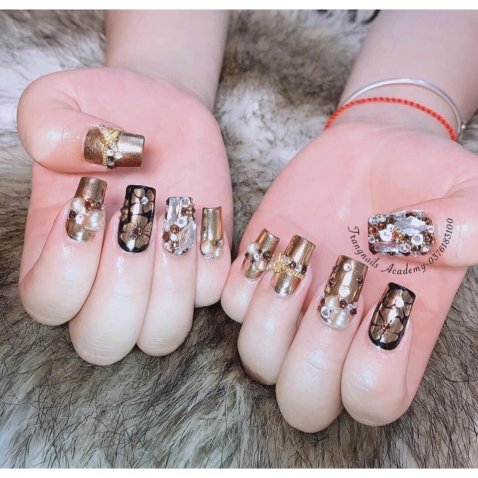 Gel metan, gel vẽ móng nail 2 màu cơ bản vàng và bạc MIAN