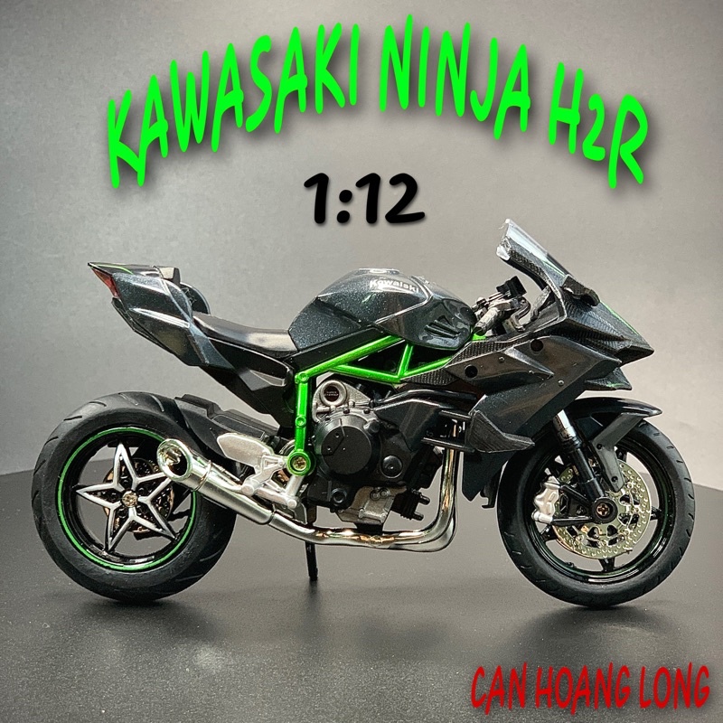 XE MÔ HÌNH - MOTO Kawasaki H2R - HUAYI MODEL tỷ lệ 1:12  có ĐÈN, ÂM THANH CHLStore Mô Hình Xe