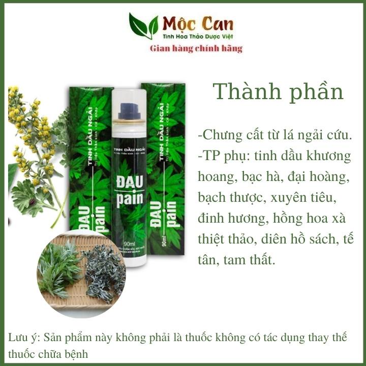 Dầu xoa bóp giảm đau Ngải Cứu Pain Oil Mộc Can ngải diệp xoa bóp ngoài da hết sưng đau mỏi tức thì chai 90ml