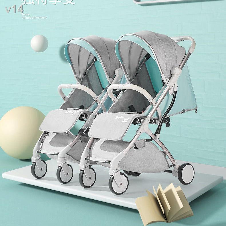 Xe đẩy em bé của Bemont có thể ngồi và nằm, siêu nhẹ cảnh quan cao, di động dễ dàng gấp gọn sinh đôi