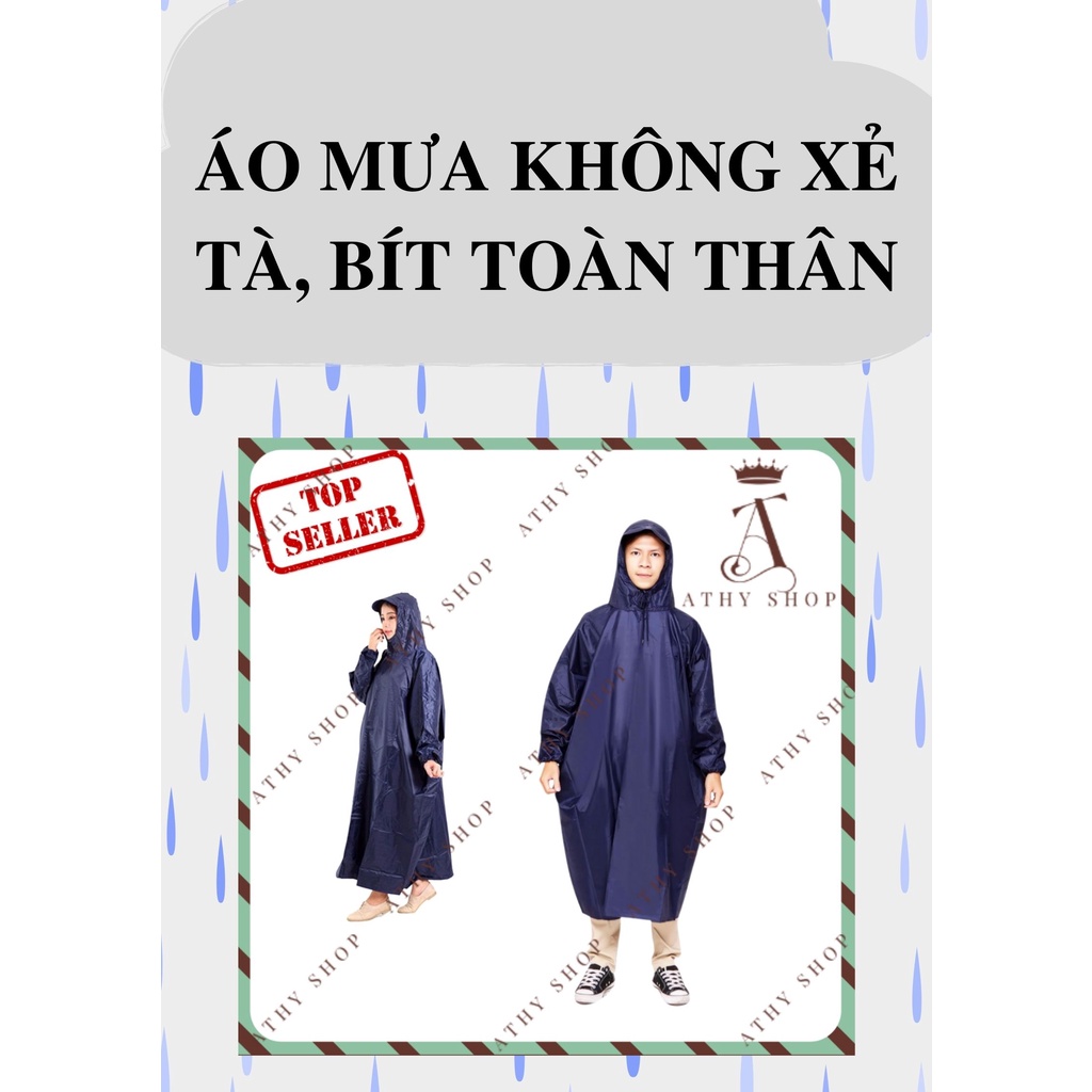 ÁO MƯA BÍT TOÀN THÂN 1.4M KHÔNG LO BỊ ƯỚT, rain wear 1 người, áo mưa không xẻ tà an toàn, rainwear một người 1 person