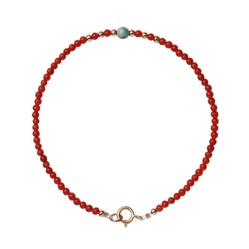 [Hàng Mới Về] Vòng Tay Hạt Đá Mã Não Đỏ Phong Cách Dân Tộc