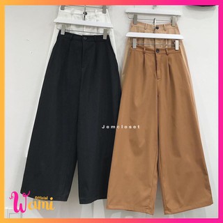 Quần nữ Ống Rộng suông với thiết kế Basic nhẹ nhàng RANTY chất Kaki-2634 Wami.official