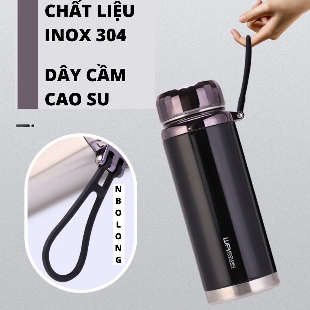 Bình Giữ Nhiệt Đến 15 Giờ Inox 304 Giữ Nóng Lạnh NBOLONG 1000-1200-1500ml Họa Tiết Kim Cương Cao Cấp