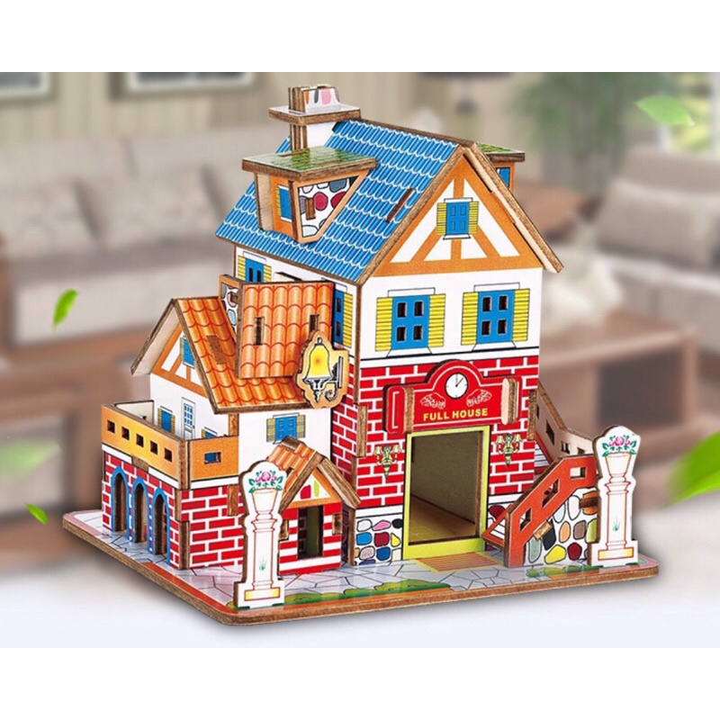 Mô hình nhà nghỉ kiểu Pháp - đồ chơi lắp ráp 3D gỗ