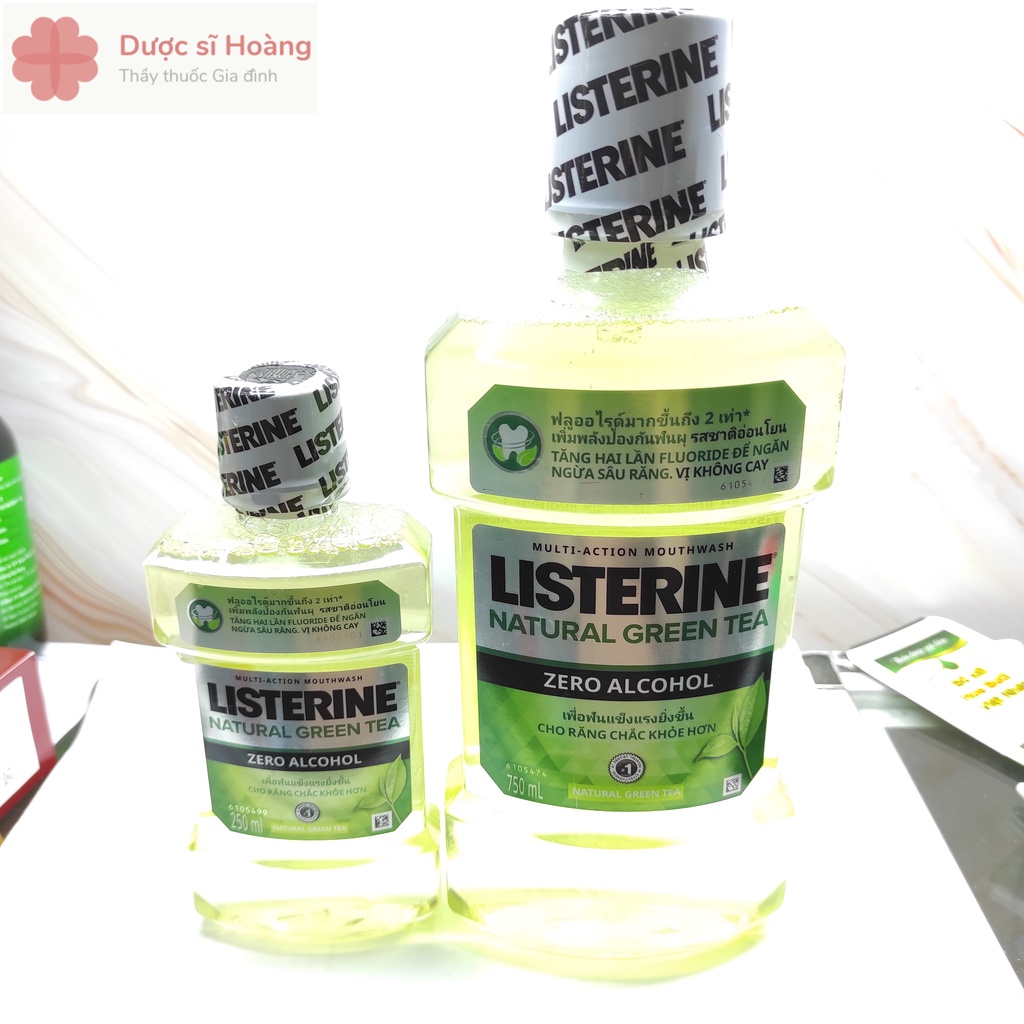 Nước Súc Miệng Listerine Vị Trà Xanh Không Cay - Ngừa Sâu Răng -  Listerine Natural Green Tea