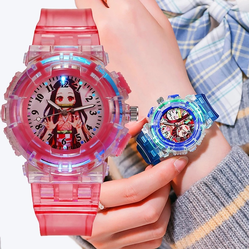 [Kids LED Luminous Candy Color Anime Watch] [Children Waterproof Sport Electrical LED Watches] [Perfect Gifts Wristwatch For Student Boys &amp; Girls]