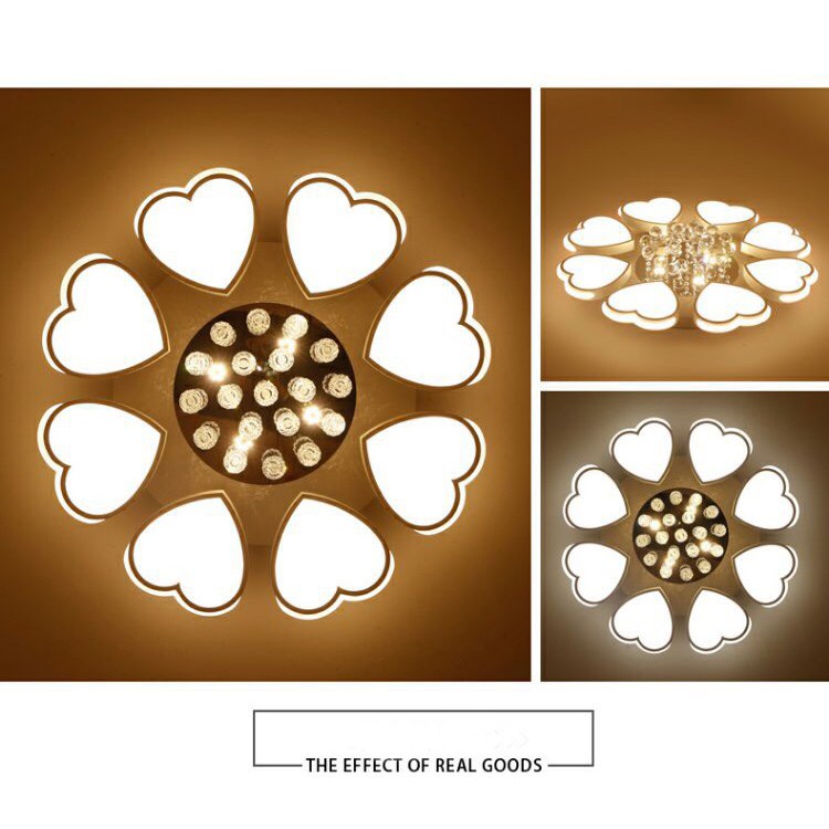 Đèn Ốp Trần Trang Trí - Đèn Trần Trang Trí Phòng Khách Gồm 3 Chế Độ Ánh Sáng Có Điều Khiển Từ Xa AB4