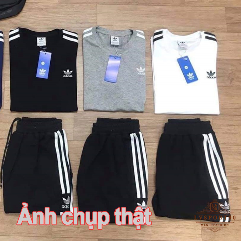 Bộ thể thao nam 💎SALE💎 Quần áo cộc bộ mùa hè cao cấp không cổ 2021 cotton 100% mặc chạy thể dục đi ngủ LVsport90 | BigBuy360 - bigbuy360.vn