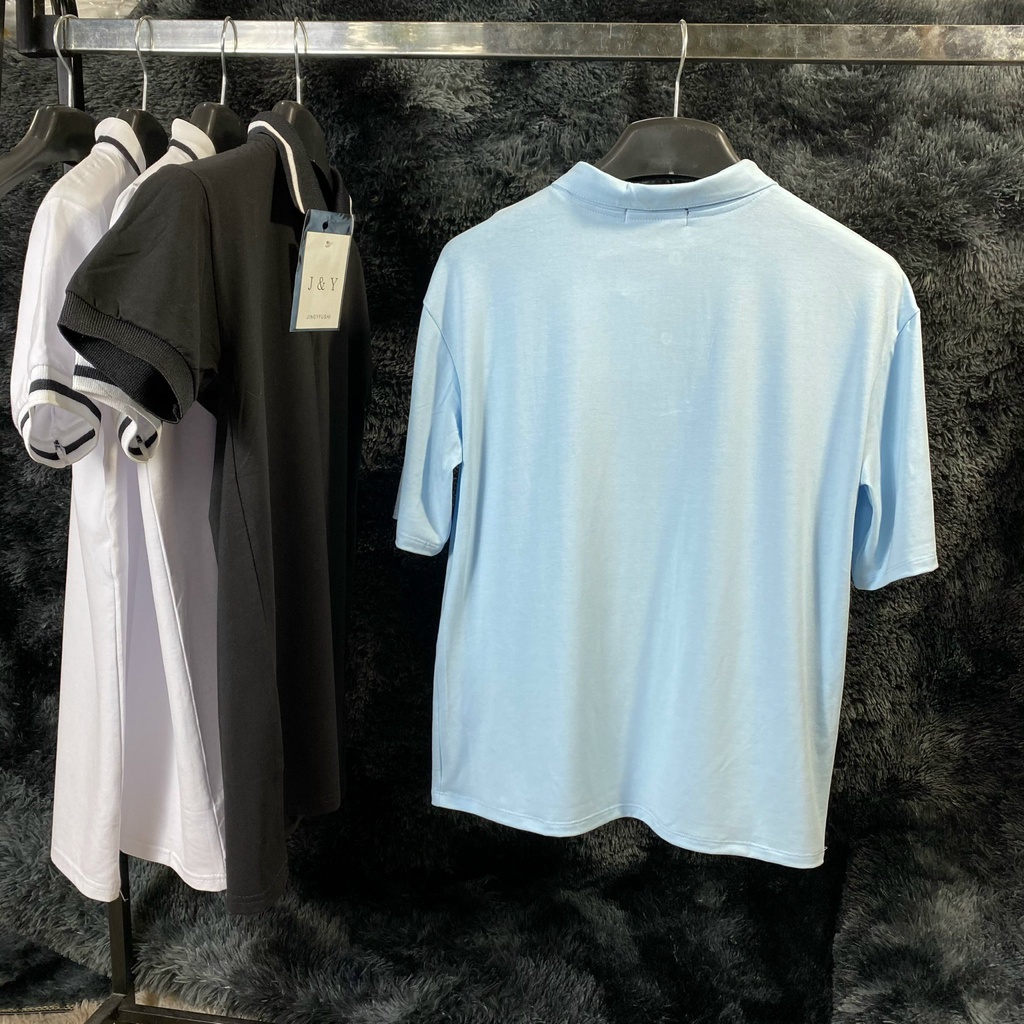 Áo Polo Unisex Trơn From Rộng Vải Cotton Co Dãn - Áo Polo Nam Nữ Phong Cách Ulzzang AZ-002
