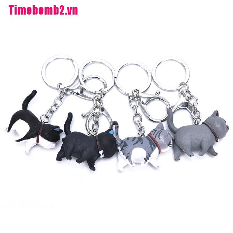 (Timebomb &amp; Hot) Móc Khóa Hình Mèo Dễ Thương Làm Quà Tặng