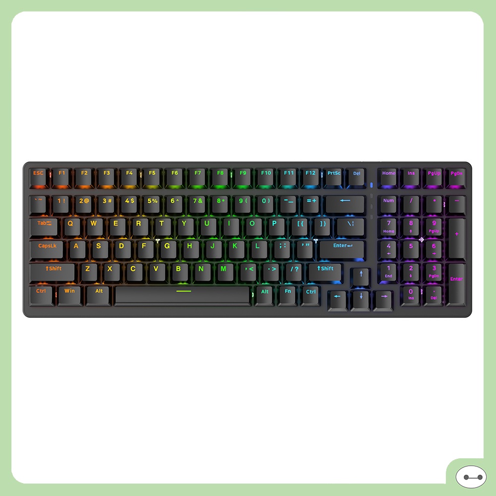 BÀN PHÍM CƠ FREE WOLF K3 980 LED RAINBOW MÀU MIXING TREDING 2022
