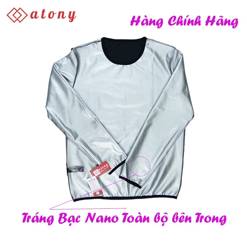 Bộ Đồ Tập Ép Cân Nam ATONY Cao Cấp, Quần Áo Sinh Nhiệt Đổ Mồ Hôi ATONY Hỗ Trợ Đốt Mỡ Thừa, Tráng Nano Bạc