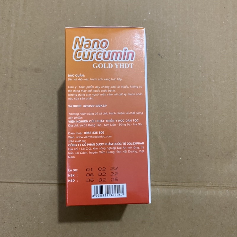 Viên tinh nghệ NANO CURCUMIN GOLD YHDT hỗ trợ giảm acid dịch vị ,giảm viêm loét dạ dày tá tràng