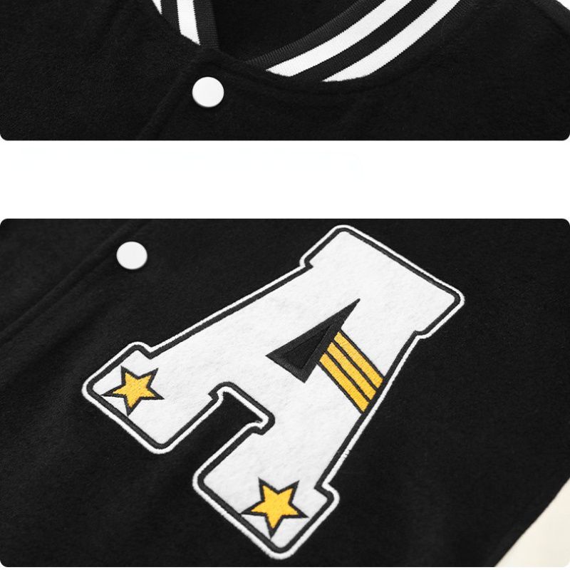 Áo Khoác Bóng Chày Thể Thao Dáng Rộng Màu Tương Phản Thời Trang Cho Nam