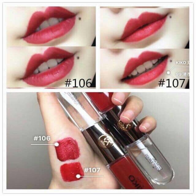 Son kiko double touch 2 đầu, 1 đầu dưỡng, 1 đầu son màu xinh xắn